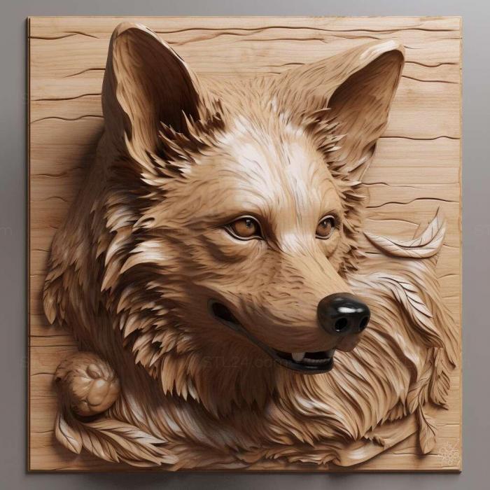 Wood Raccoon Hound dog 3