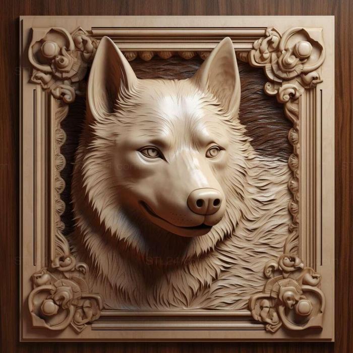 Nature and animals (st Russian European husky dog 4, NATURE_6952) 3D models for cnc