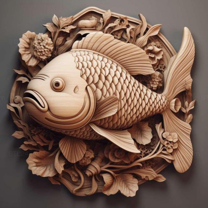 Nature and animals (st Panda fish fish 2, NATURE_6966) 3D models for cnc