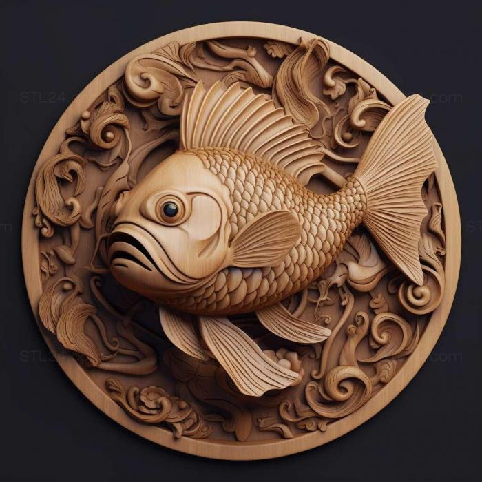 Nature and animals (st Panda fish fish 3, NATURE_6967) 3D models for cnc