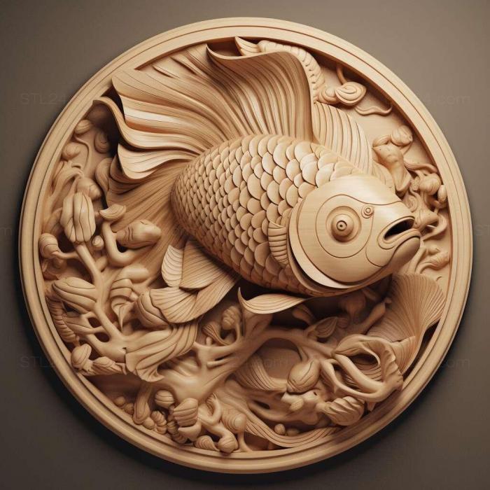 Nature and animals (st Panda fish fish 4, NATURE_6968) 3D models for cnc