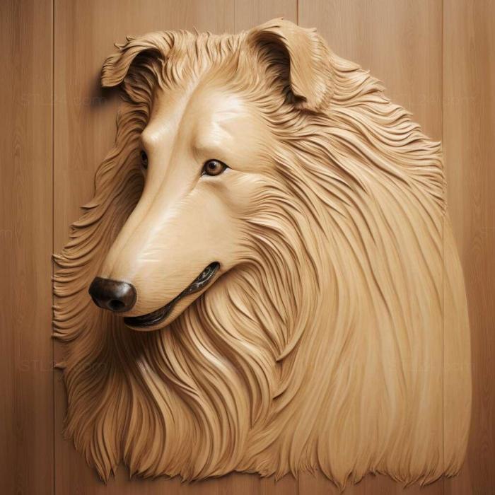 Nature and animals (Long haired Collie dog 1, NATURE_6969) 3D models for cnc