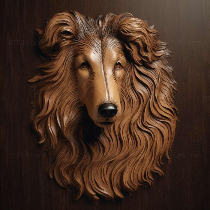 Nature and animals (Long haired Collie dog 3, NATURE_6971) 3D models for cnc