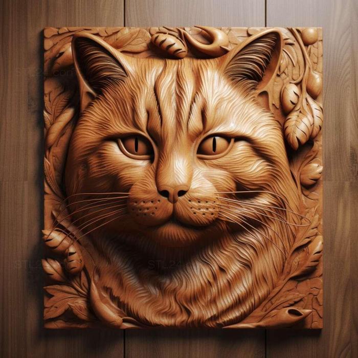Nature and animals (st Larry the cat famous animal 3, NATURE_6983) 3D models for cnc