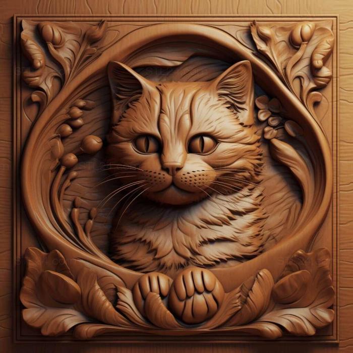 Nature and animals (st Larry the cat famous animal 4, NATURE_6984) 3D models for cnc