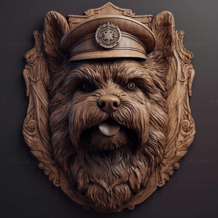 Природа и животные (Словацкая жесткошерстная полицейская собака 4, NATURE_6992) 3D модель для ЧПУ станка