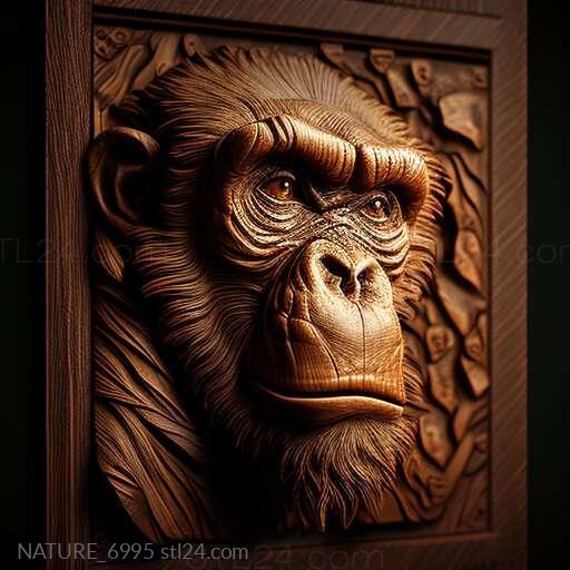 Nature and animals (st Congo chimpanzee famous animal 3, NATURE_6995) 3D models for cnc
