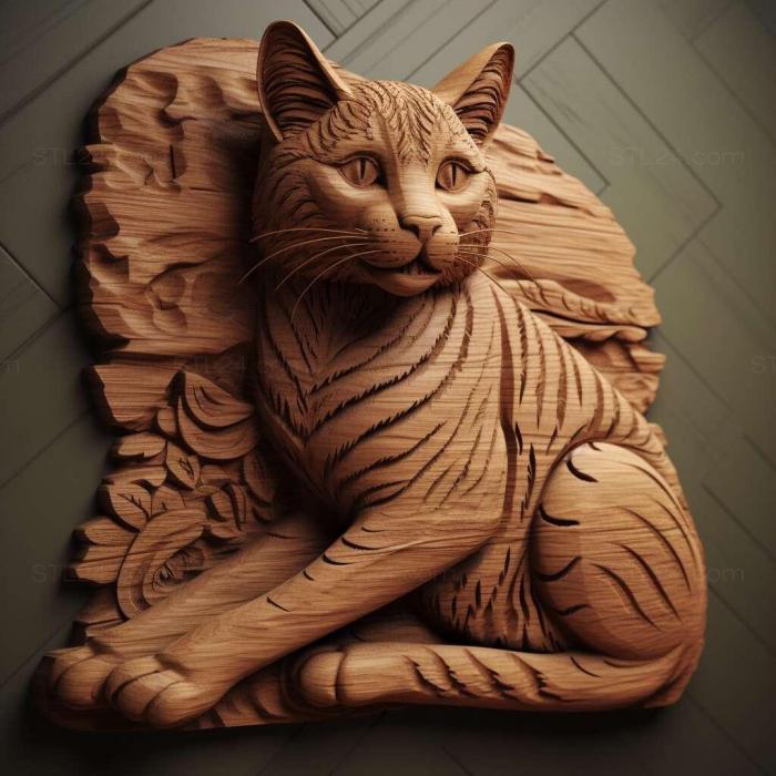 Природа и животные (Кошка святого Пета знаменитое животное 2, NATURE_7010) 3D модель для ЧПУ станка