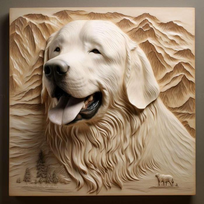 Nature and animals (st Pyrenean Mountain dog 1, NATURE_7017) 3D models for cnc