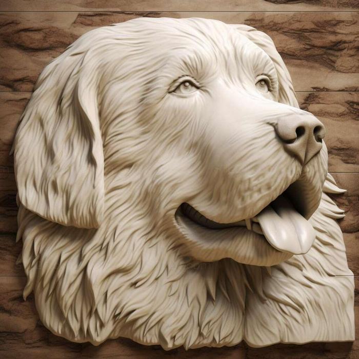 Nature and animals (st Pyrenean Mountain dog 2, NATURE_7018) 3D models for cnc