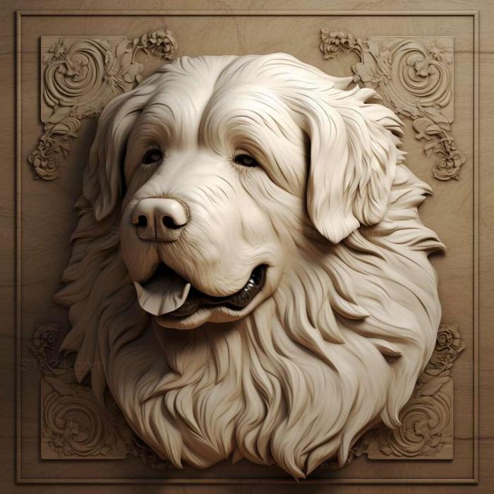 Nature and animals (st Pyrenean Mountain dog 3, NATURE_7019) 3D models for cnc