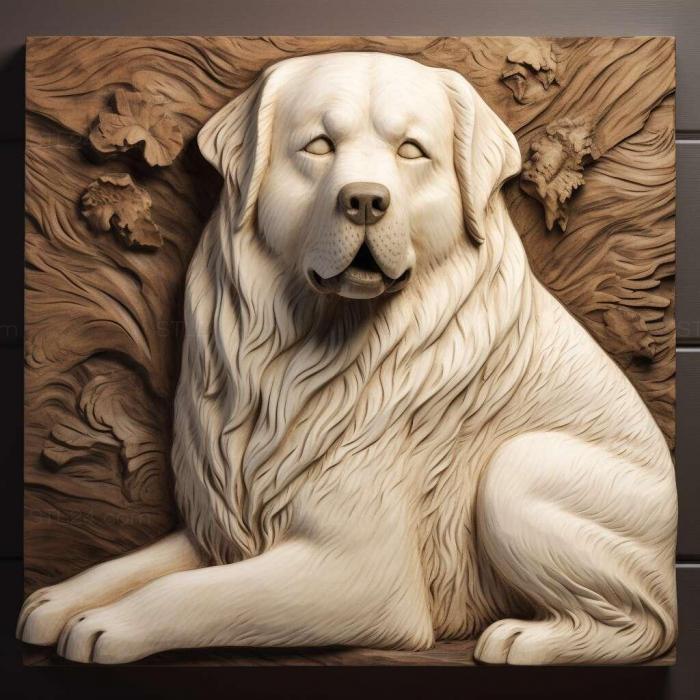 Nature and animals (st Pyrenean Mountain dog 4, NATURE_7020) 3D models for cnc