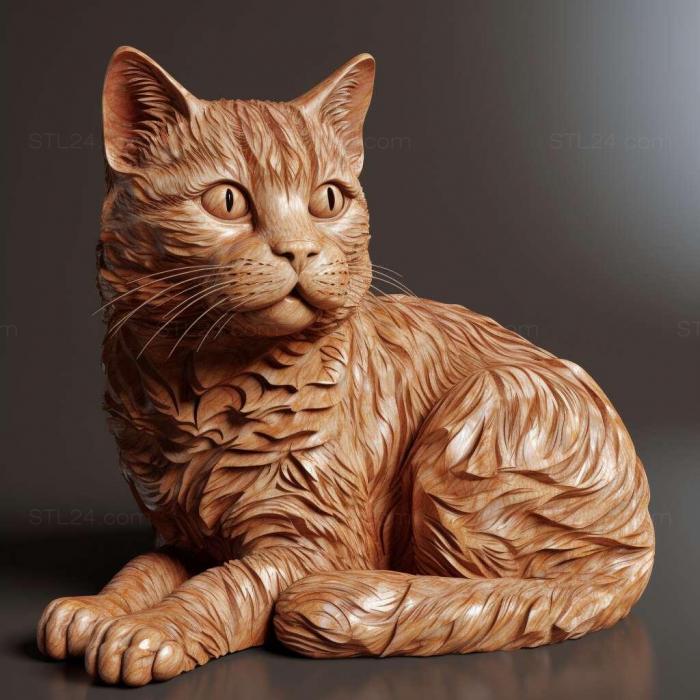 Nature and animals (st American Wirehair cat 3, NATURE_7035) 3D models for cnc