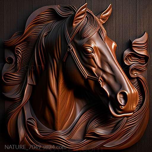 Природа и животные (Свято-анилиновая лошадь знаменитое животное 1, NATURE_7049) 3D модель для ЧПУ станка