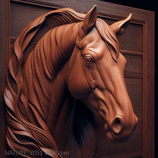 Nature and animals (st Aniline horse famous animal 3, NATURE_7051) 3D models for cnc