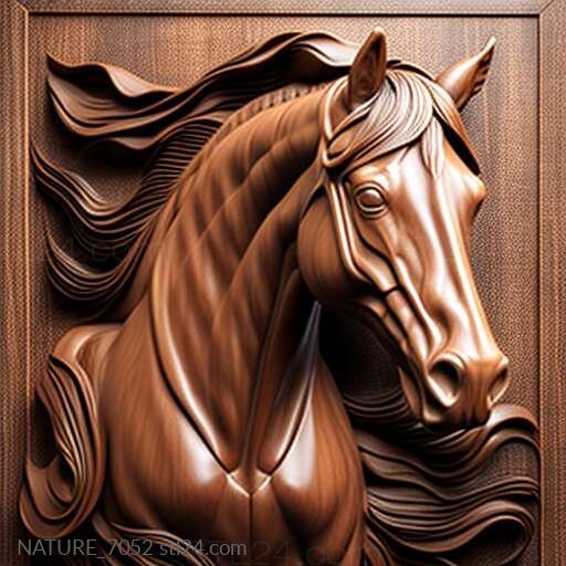Nature and animals (st Aniline horse famous animal 4, NATURE_7052) 3D models for cnc