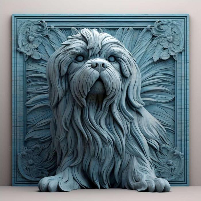 Nature and animals (Blue Gascon Griffon dog 4, NATURE_7060) 3D models for cnc