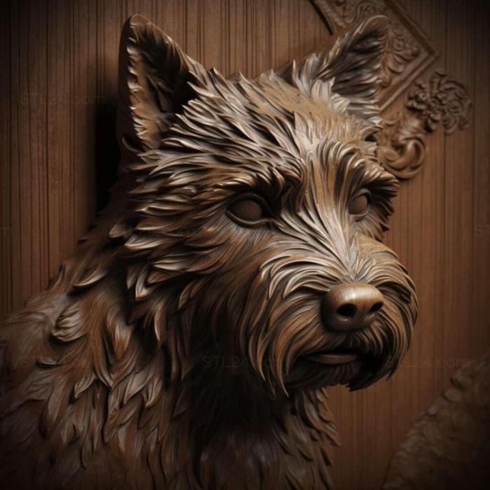 Nature and animals (st Czech Terrier dog 1, NATURE_7061) 3D models for cnc
