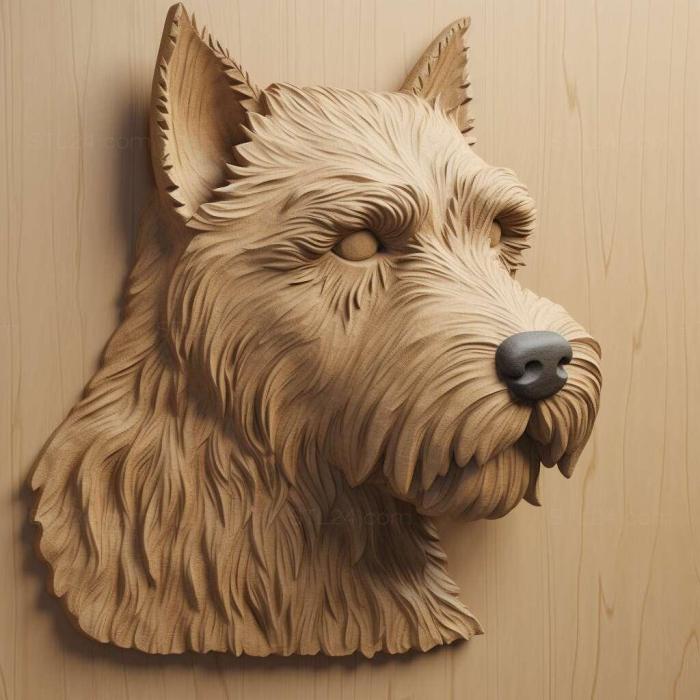 Природа и животные (Собака породы сент-чешский терьер 2, NATURE_7062) 3D модель для ЧПУ станка