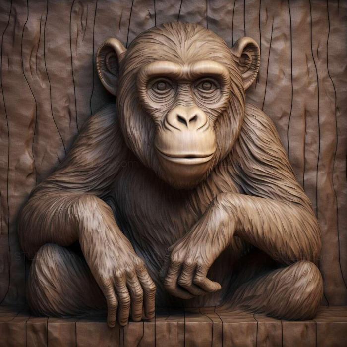 Nature and animals (Mickey chimpanzee famous animal 2, NATURE_7074) 3D models for cnc