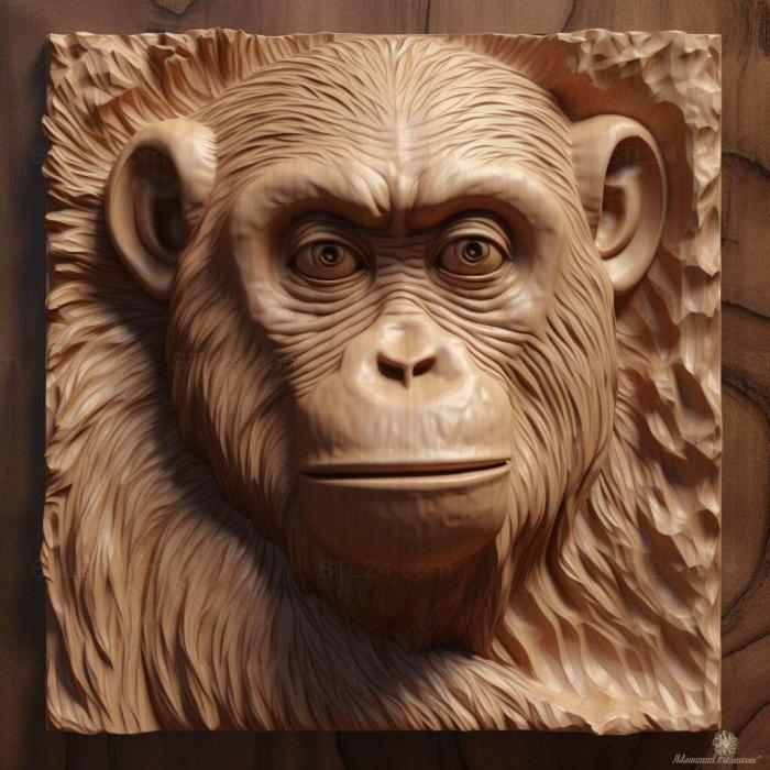 Nature and animals (Mickey chimpanzee famous animal 3, NATURE_7075) 3D models for cnc