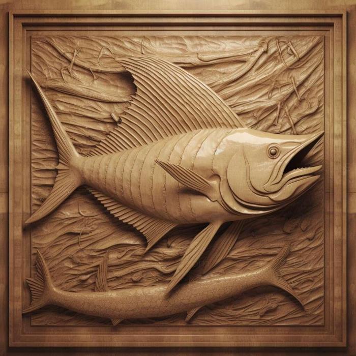 Природа и животные (Рыба-меч род рыб рыба 3, NATURE_7079) 3D модель для ЧПУ станка