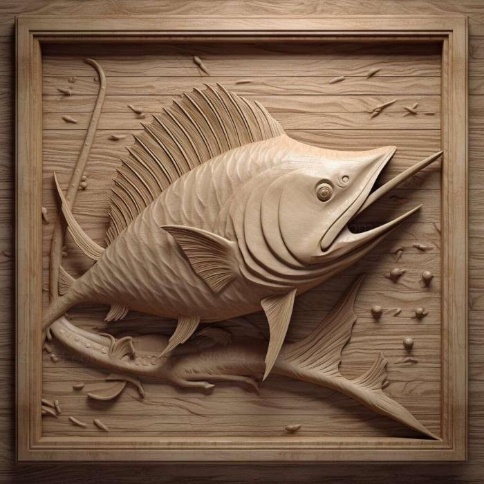 Природа и животные (Рыба-меч род рыб рыба 4, NATURE_7080) 3D модель для ЧПУ станка