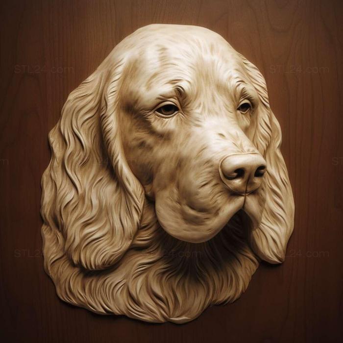Nature and animals (Clumber Spaniel dog 1, NATURE_7085) 3D models for cnc