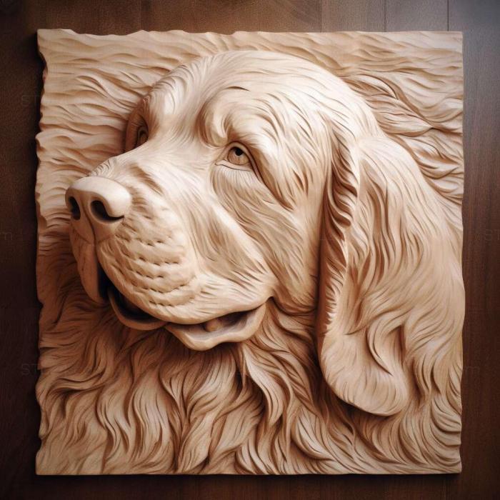 Nature and animals (Clumber Spaniel dog 2, NATURE_7086) 3D models for cnc