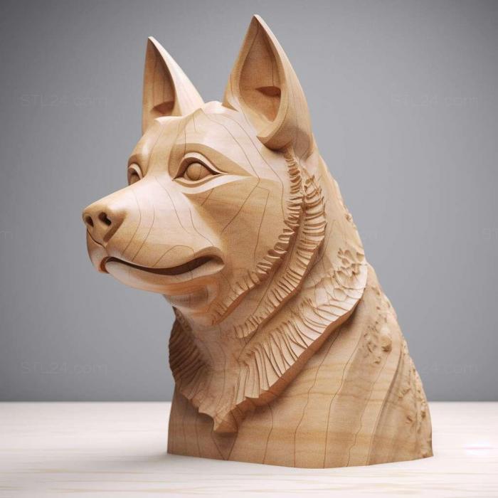 Nature and animals (st Shikoku dog breed dog 1, NATURE_7133) 3D models for cnc