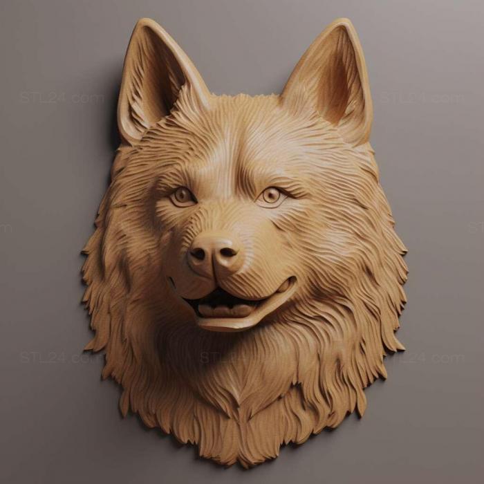 Природа и животные (Собака породы Сикоку собака 2, NATURE_7134) 3D модель для ЧПУ станка