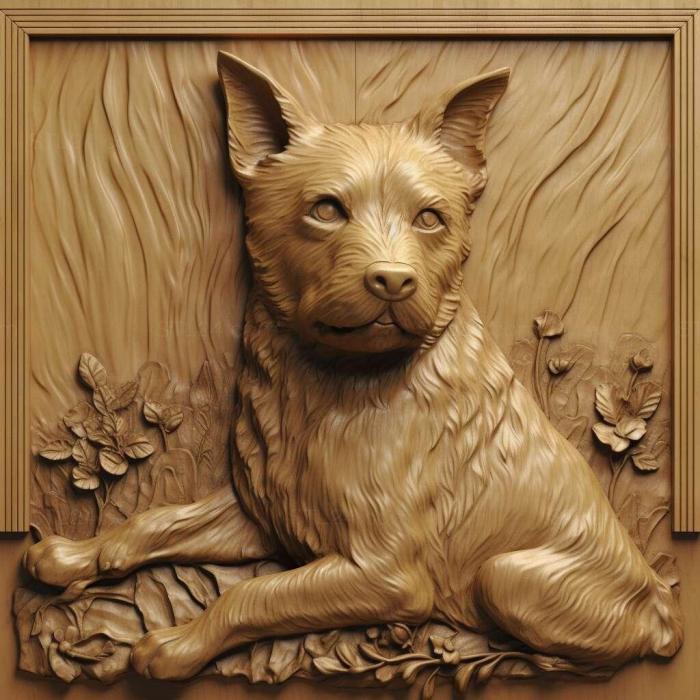 Природа и животные (Собака Керн-терьер 3, NATURE_7163) 3D модель для ЧПУ станка