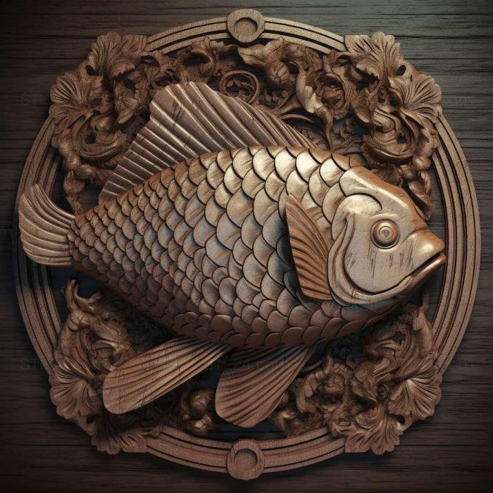Природа и животные (Тайская рыба лабео 1, NATURE_7181) 3D модель для ЧПУ станка