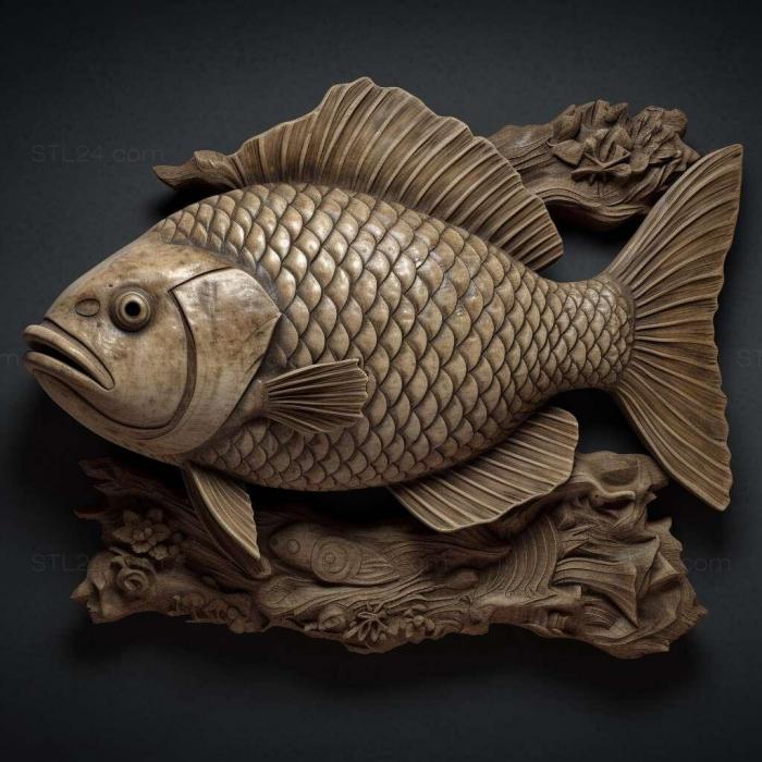 Nature and animals (st Thai labeo fish 3, NATURE_7183) 3D models for cnc