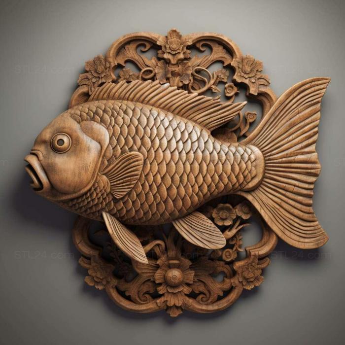 Nature and animals (st Thai labeo fish 4, NATURE_7184) 3D models for cnc