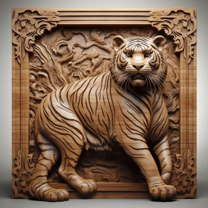 Nature and animals (Kuzya tiger famous animal 3, NATURE_7207) 3D models for cnc