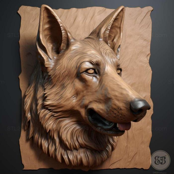 Nature and animals (German Shepherd dog 1, NATURE_7217) 3D models for cnc
