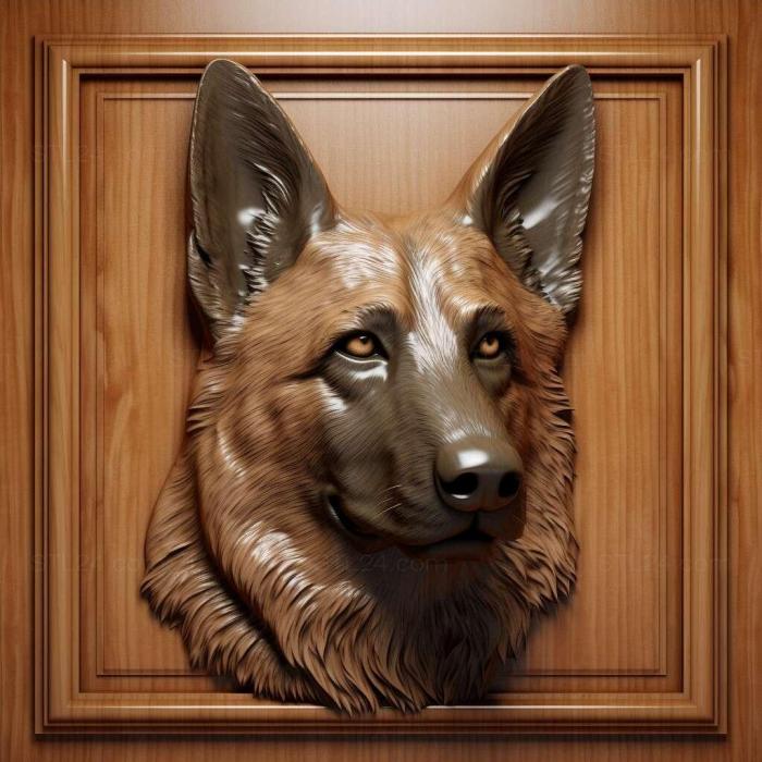 Nature and animals (German Shepherd dog 2, NATURE_7218) 3D models for cnc