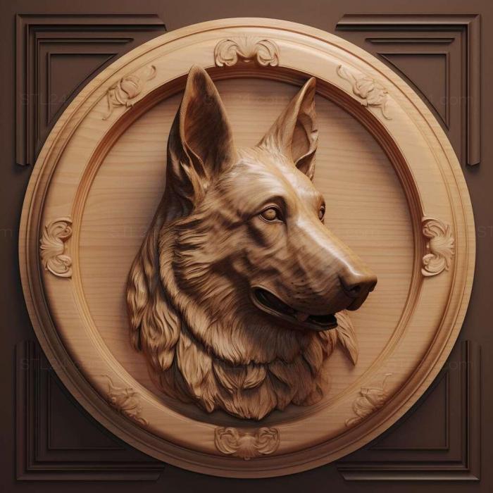 Nature and animals (German Shepherd dog 4, NATURE_7220) 3D models for cnc