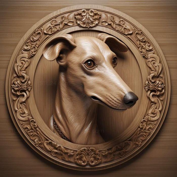 Nature and animals (st Russian Greyhound dog 1, NATURE_7225) 3D models for cnc