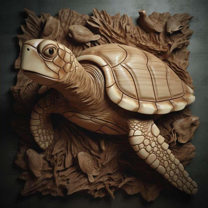 Природа и животные (Черепаха Диего знаменитое животное 3, NATURE_7255) 3D модель для ЧПУ станка
