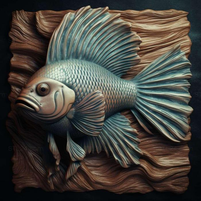 Flag tailed fighting fish fish 3
