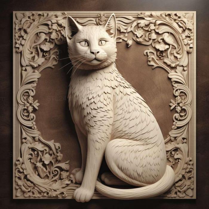 Nature and animals (Chantilly Tiffany cat 1, NATURE_7337) 3D models for cnc