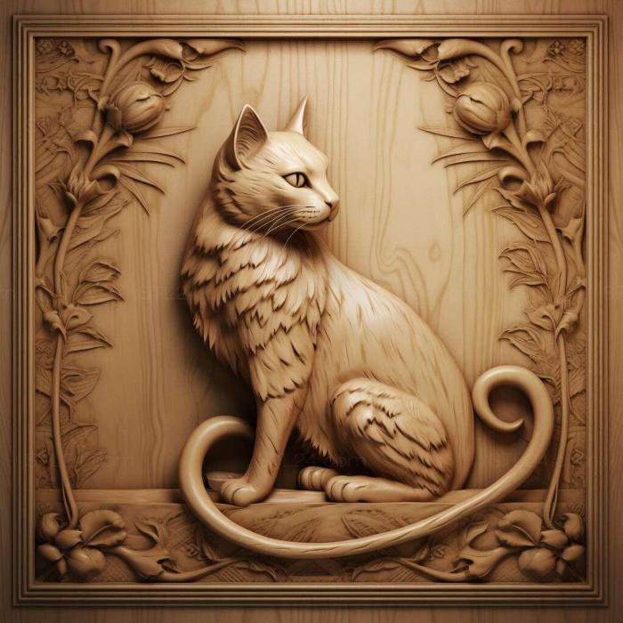 Nature and animals (Chantilly Tiffany cat 4, NATURE_7340) 3D models for cnc