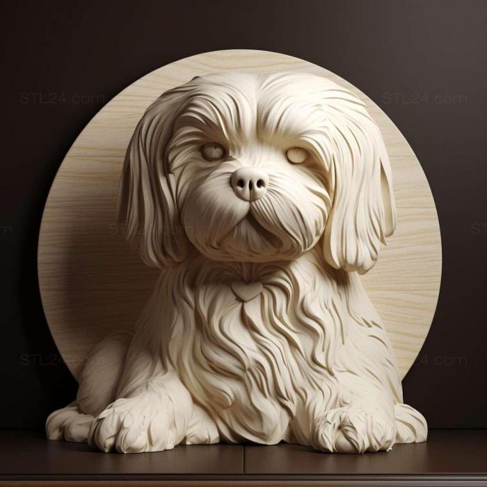 Nature and animals (Maltese Lapdog dog 1, NATURE_7349) 3D models for cnc