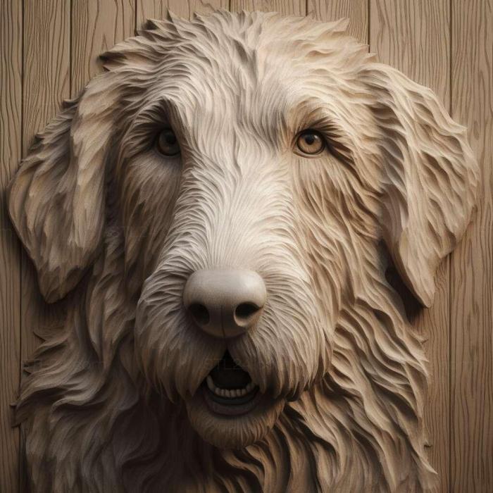 Nature and animals (Irish Wolfhound dog 1, NATURE_7353) 3D models for cnc