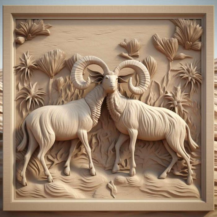 Природа и животные (Ar Rams в Объединенных Арабских Эмиратах 1, NATURE_7357) 3D модель для ЧПУ станка