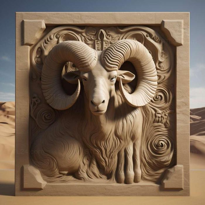Nature and animals (Ar Rams in the United Arab Emirates 2, NATURE_7358) 3D models for cnc