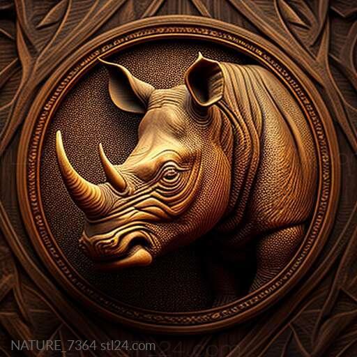 Природа и животные (Носорог Нолы знаменитое животное 4, NATURE_7364) 3D модель для ЧПУ станка