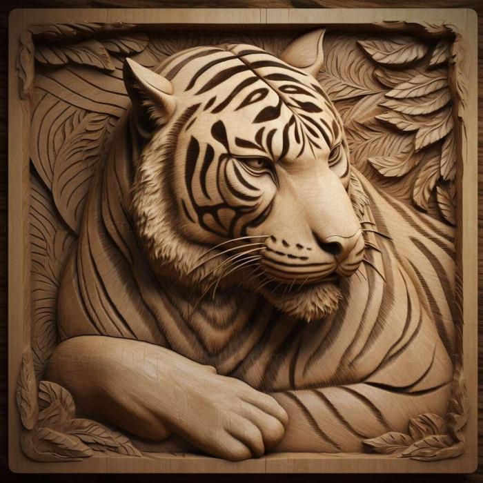 Nature and animals (Panthera tigris tigris 1, NATURE_7377) 3D models for cnc